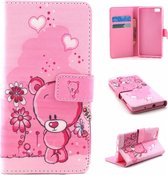 iCarer Cute bears print wallet case hoesje Huawei Y6