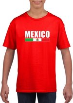 Rood Mexico supporter t-shirt voor kinderen XS (110-116)