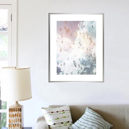 Homedecoration Easy - Cadre photo - Format photo 33x68 cm - Plastique - Argent