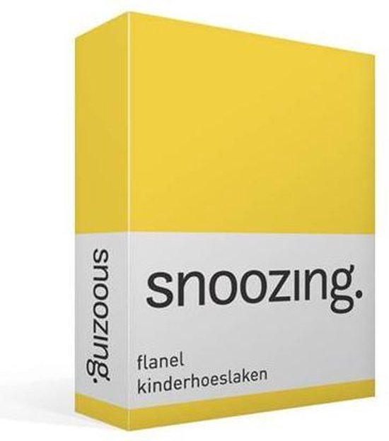 Snoozing - Flanelle - Drap housse enfant - Junior - 70x140 / 150 cm - Jaune