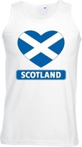 Schotland hart vlag singlet shirt/ tanktop wit heren S