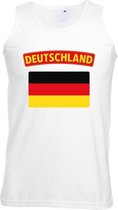 Singlet shirt/ tanktop Duitse vlag wit heren XL