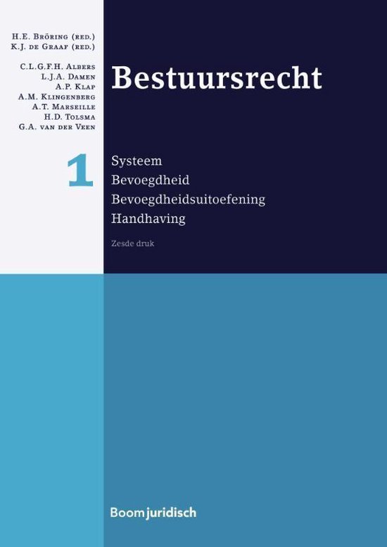Boek: Boom Juridische studieboeken - Bestuursrecht 1 Systeem; bevoegdheid; bevoegdheidsuitoefening; handhaving, geschreven door L.J.A. Damen