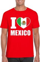 Rood I love Mexico fan shirt heren L