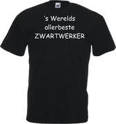 Mijncadeautje T-shirt - 's Werelds beste Zwartwerker - - unisex - Zwart (maat L)
