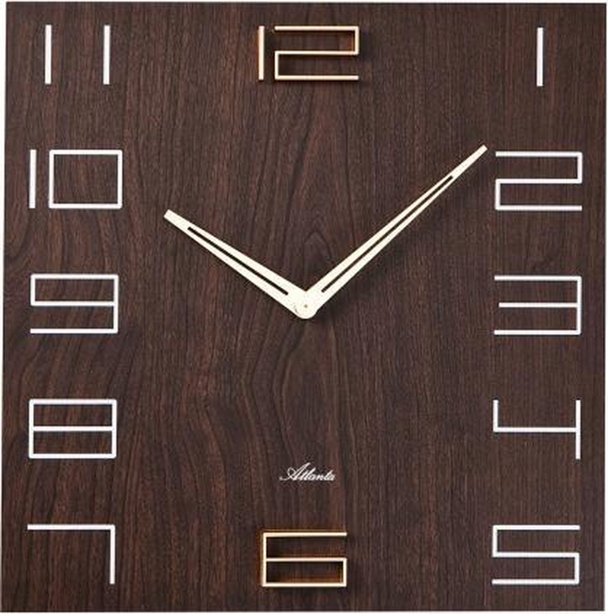 Wandklok vierkant hout modern design