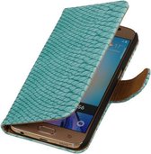 Samsung Galaxy J2 - Étui Portefeuille Snake Turquoise Bookstyle