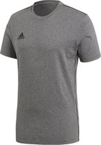 Adidas Core 18 Basic T-Shirt - Donkergrijs Gemeleerd | Maat: XL