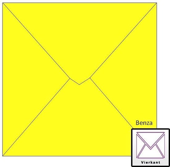 Benza Wenskaart Enveloppen - Vierkant 14 x 14 cm - Geel - 100 stuks