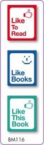 3 magnetische mini boekenleggers: Like to read