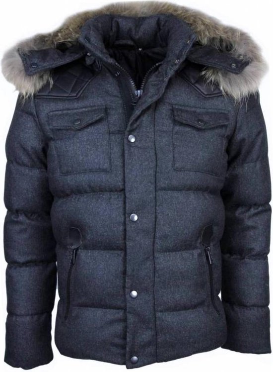 | Y chromosome Winterjassen Heren Winterjas Kort Winterjassen Heren Winterjas Kort Leren Elleboog Zwart