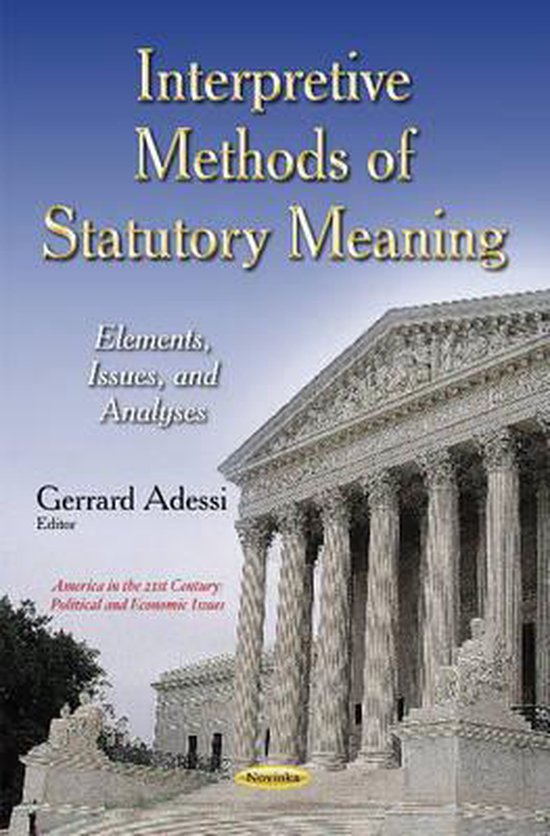 Interpretive Methods of Statutory Meaning 9781631178252 Boeken