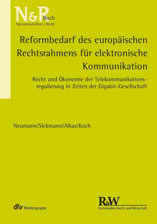 N&R-Buch - Reformbedarf des europäischen Rechtsrahmens für ... - cover