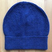 Cashmere/Wool Blend Mens Blue Knitted Hat