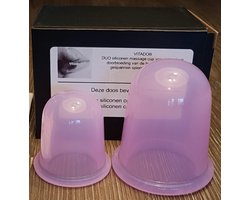 Anti cellulite Cups DUO voor benen en billen – Cellulitis Cups – Lichaam & Gezicht – Vacuüm Massage Cups – Silicone Cuppingset – PAARS – 2 Stuks - 1 Medium 5.5 cm - 1 Large 7.0 cm DUO set PAARS