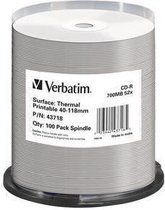 Verbatim CD-R Thermal Printable No ID Brand 700 Mo 100 pièce(s)