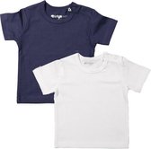 Dirkje Unisex Shirts Korte Mouwen (2stuks) Wit en Blauw - Maat 50