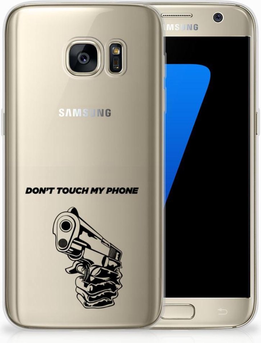Samsung Galaxy S7 Silicone-hoesje Gun Don't Touch My Phone