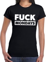 FUCK mondays tekst t-shirt zwart dames S