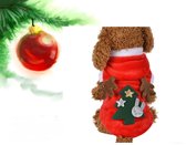 Hetty's Kerst Hoodie en Gewei Hond - Dierenkleding - Rood/Groen - 34 cm
