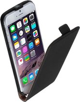 Apple iPhone 6 Lederlook Flip Case hoesje Zwart