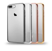 Xssive TPU Transparante Back Cover voor Apple iPhone 7 / iPhone 8 / iPhone SE (2020) -  met Rose Goud Rand