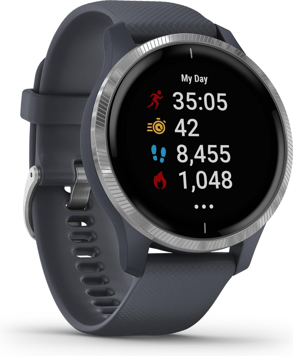 Garmin Venu Health - Smartwatch - Amoled touchscreen - Stappenteller - 5 dagen batterij - 43mm - Blue Granite thumbnail 2