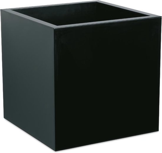 Bloempot - Cube- 40x40x40 - zwart | bol.com