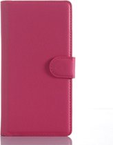 Sony Xperia Z5 Premium Beschermhoesje Roze met Opbergvakjes