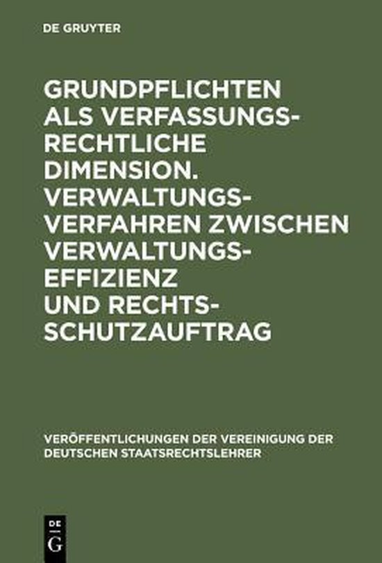 Grundpflichten als verfassungsrechtliche Dimension. Verwaltu ... - cover