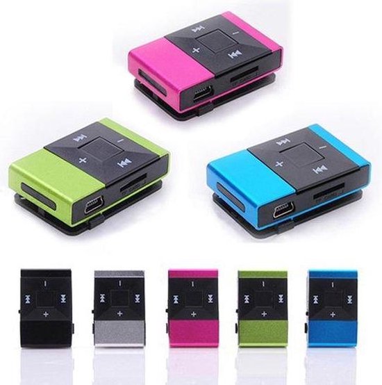 Mini MP3 Speler met in Ear Koptelefoon en USB Kabel Roze
