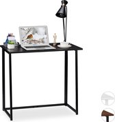 Bol.com Relaxdays bureau klapbaar - laptoptafel - computertafel - ruimtebesparend - tafel - Zwart / zwart aanbieding
