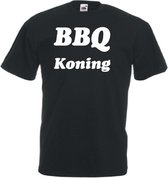 Mijncadeautje Unisex T-shirt zwart (maat L) BBQ Koning