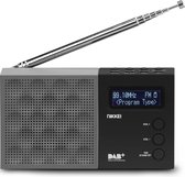 Nikkei NDB30BK Draagbare DAB+ Radio- Wekkerradio - Met Oplaadbare Batterij - Zwart/Grijs