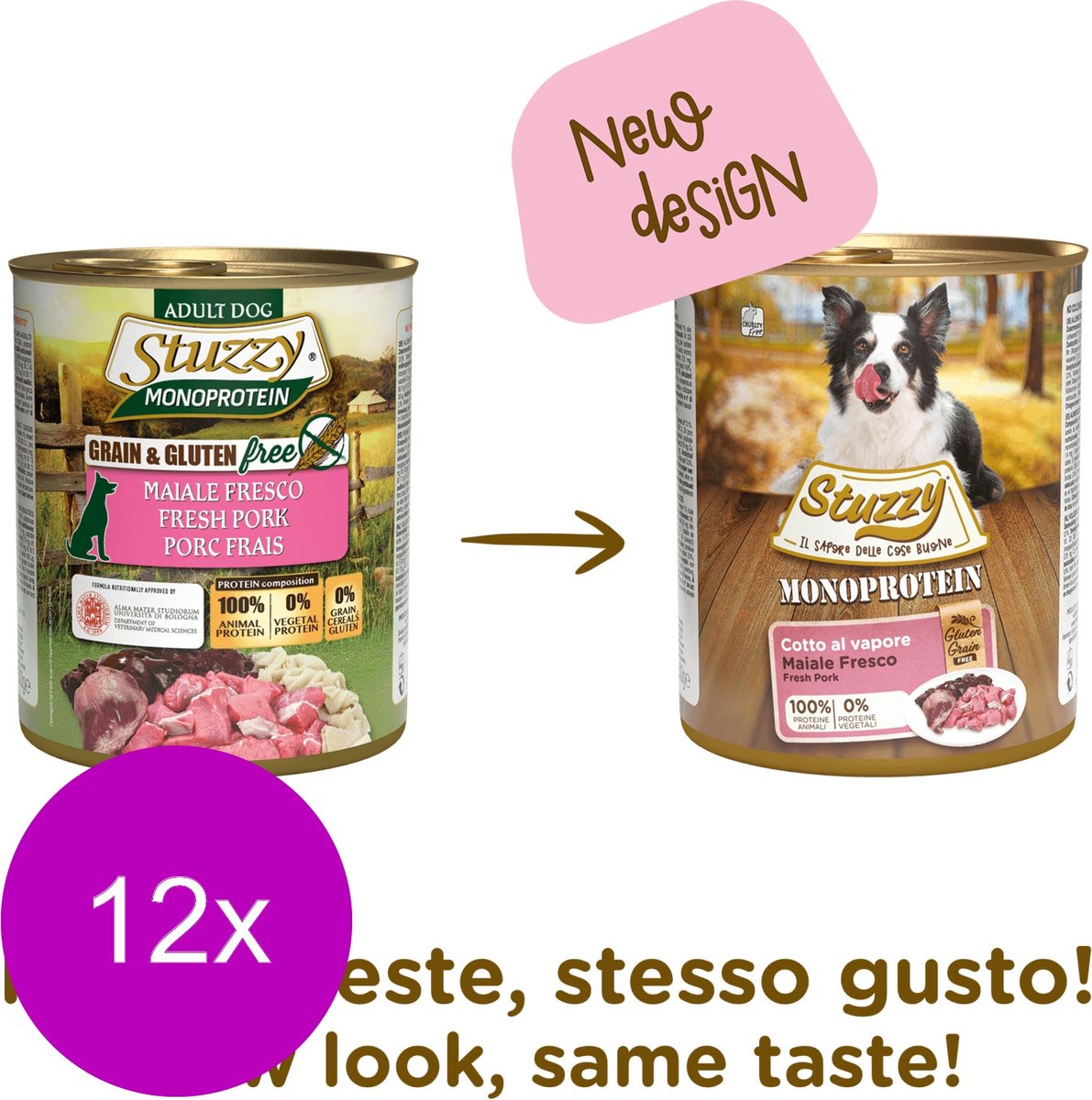 Stuzzy Stuzzy Blik Dog Monoprotein Adult 800 g - Hondenvoer - 12 x Varken