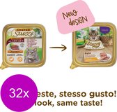 Mister Stuzzy Cat Paté Stérilisé - Nourriture pour Chats - 32 x Poulet 100 g
