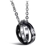 Eternal Love Ring – Ketting – Love ketting – 1 stuks – Cadeau voor hem – Cadeau voor haar – Valentijn – Love – Liefde – 1 love ketting – Koppel set – Relatie - zwart