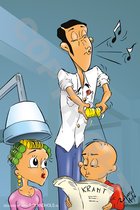 Afspraakkaart Kapper - Cartoon 'Haarkrul man' - 50 stuks