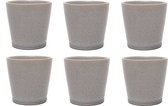 Koffiekopjes - Earth koffiemok - koffiebeker - grijs - set van 6 kopjes - 200ML - porselein - hip en trendy