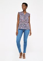 LOLALIZA Blouse met fijne bloemenprint - Zwart - Maat 38