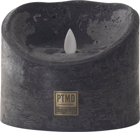 Led kaars Grijs / Zwart - PTMD LED Light Candle rustic black moveable flame  - XL -... | bol.com
