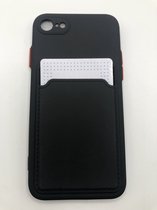 TPU back cover met vakje voor pasje- Geschikt voor iPhone 7/8 iPhone SE (2020 / 2022) - Zwart