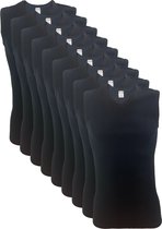 9 stuks SQOTTON A-shirt - V-hals - mouwloos - Zwart - Maat S