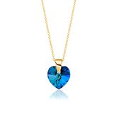 Montebello Ketting Amy KHG432 - Swarovski® Hart - 925 Zilver Verguld - Ø10mm - 45cm