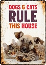 - WAAKBORD DOGS & CATS RULE 21X15CM