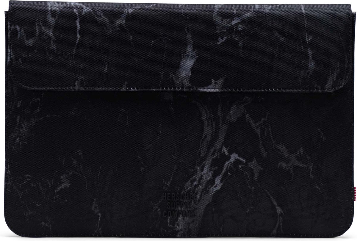 Spokane Sleeve for 12 inch MacBook - Black Marble / Tijdloze lapthophoes met magnetische sluiting & fleece voering - voor Macbook - Thinkpad / Beperkte Levenslange Garantie / Zwart