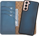 Bouletta Samsung Galaxy S21 FE compatibel leder uitneembare BookCase Hoesje - Midnight Blue