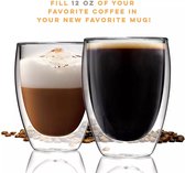 SV. Productie & Lifestyle - Set van 2 - dubbelwandige thee glazen - dubbelwandige koffie glazen - dubbelwandig - glazen - thermo koffie glazen - thermo thee glazen - 300ml