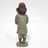Geert Kunen / Skulptuur / beeld / Meisje - bruin / groen - 8 x 6 x 23 cm hoog.