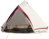 Skandika Comanche Tipi Tent – Tipi – Teepee – Campingtent – Voor 8 personen  – Muggengaas – 250 cm stahoogte – Ingenaaide Tentvloer – 3000 mm waterkolom  – Indische tent, Partytent, Festivaltent – Outdoor, Camping, Tuin – Kamperen – beige/burgundy
